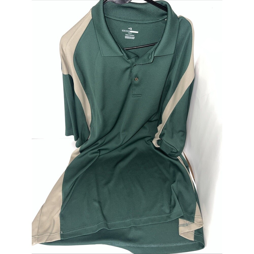Grand Slam Green Polo Golf Shirt Relaxed Fit Short Sleeves